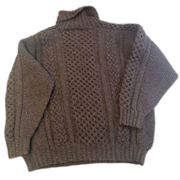 SOLD!! Do Not BUY Sheep Stuff Michigan Wool Farms brown cable fisherman - Picture 7 of 7